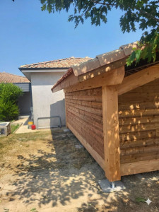 Photo de galerie - Bardage bois. ici bardage en sapin traité classe 3. nous réalisons tous type de bardages, toutes essences de bois, horizontal et vertical 