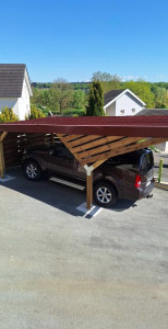 Photo de galerie - Installation d'un carport 6mx3m. fondation , montage structure , toit