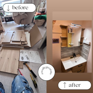 Photo de galerie - Montage meuble et pause, salle de bain complète