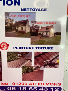 Photo de galerie - Nettoyage des façades et de la toiture et nettoyage et peinture sur toiture 