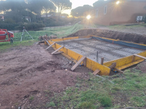 Photo de galerie - Coffrage et ferraillage d'une dalle 