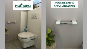 Photo de galerie - Mise en sécurité sanitaire et douche avec barre d'appui 