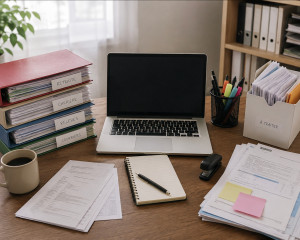 Photo de galerie - Préparation, suivi et organisation de documents administratifs et professionnels.