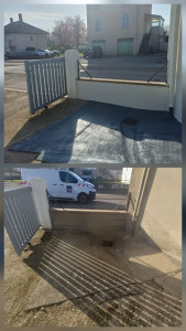 Photo de galerie - Rebouchage fissures,pose d'une trame anti-fissures,enduisage,2 couches finition.