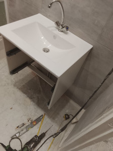 Photo de galerie - Montage et pose d' un meubles vasque 