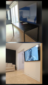 Photo de galerie - Fixation support tv mural 
