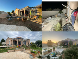 Photo de galerie - Création d’une rivière artificielle, terrasse suspendu en aluminium, je suis à votre disposition au 0768687127