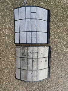 Photo de galerie - Différence avant/après nettoyage filtre de clim 