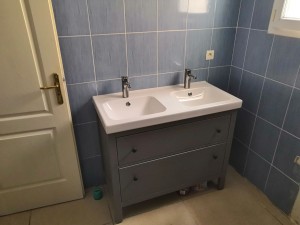 Photo de galerie - Remplacement meuble 1 vasque par un double vasque