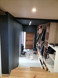 Photo de galerie - Pose de plaques de plâtre, isolation et peinture 
