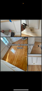 Photo de galerie - Moulage au mur, ponçage parquet, traitement parquet