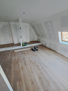 Photo de galerie - Pose de placo + bandes et pose de parquets 