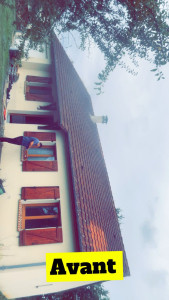 Photo de galerie - Avant le traitement anti-mousse et décapage haute pression 
