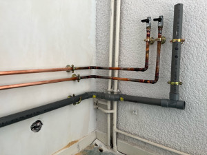 Photo de galerie - Alimentation lavabo cuivre + évacuation 