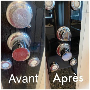 Photo de galerie - Nettoyage calcaire Salle de Bain. Produit à base de vinaigre blanc