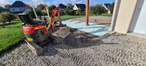 Photo de galerie - Pose de geotextile 