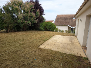 Photo de galerie - Tonte de pelouse arrière cours desherbage terrasse