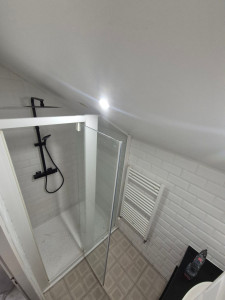 Photo de galerie - Création totale de la salle de bain carrelage, plomberie sanitaire, placo platre 