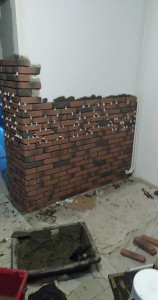 Photo de galerie - Pose de briquettes plus jointures