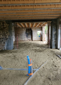 Photo de galerie - Ouverture mur porteur, assainissement intérieur, plancher béton