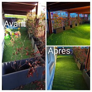 Photo de galerie - Nettoyage de terrasse et coupe d'arbuste 
