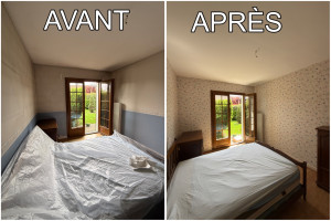 Photo de galerie - Avant / Après – Rénovation complète de cette chambre