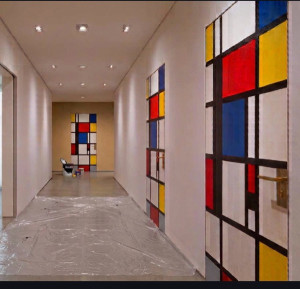Photo de galerie - Création de décors sur 1/2 portes couloir