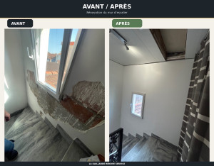 Photo de galerie - Reprise d'un mur suite à un dégat des eaux