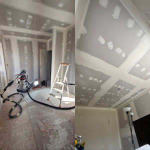 Photo de galerie - Lsation mur intèrieur- Montage plaques de plâtre 