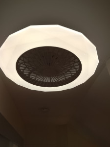 Photo de galerie - Installation d'un ventilateur avec lumière 