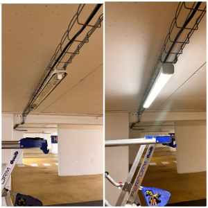 Photo de galerie - Remplacement de néon par réglette LED dans parking