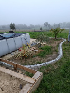 Photo de galerie - Création de bordures en pavés