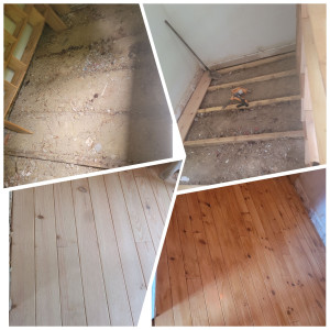 Photo de galerie - Pose d'un parquet bois + l'assuré 