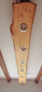 Photo de galerie - Réalisation d'un plafonnier bois avec 6 spot encastrable led. 
