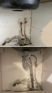 Photo de galerie - Pose évier avec raccordement plomberie pose plaque