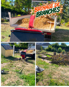 Photo de galerie - Broyage de branches après abattage par le propriétaire 
