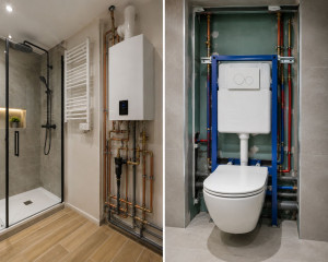 Photo de galerie - Rénovation et installation de salle de bain. Un résultat esthétique et durable.