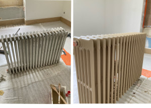 Photo de galerie - Ponçage et mise en peinture d’un radiateur en fonte 