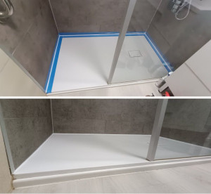 Photo de galerie - Rejointage au silicone d'une douche