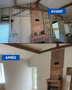 Photo de galerie - Ossature métallique , isolation , placo 