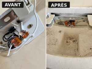 Photo de galerie - Remplacement de connecteurs Wago endommagés par une surchauffe et sécurisation des raccordements électriques.