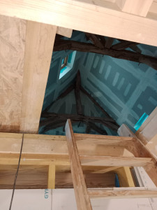 Photo de galerie - Plaquage des combles perdus avec isolation et bandes à joints 