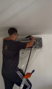 Photo de galerie - Entretien & désinfection complète de climatisation à la vapeur Nettoyage en profondeur de votre installation (unité intérieure et extérieure) pour un air plus sain et des économies d'énergie.