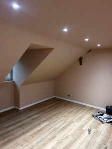 Photo de galerie - Réalisation d’une salle de jeux peinture sans préparation de mur car déjà fait.