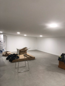 Photo de galerie - Pose de placot plâtre et remise en peinture satiné blanc