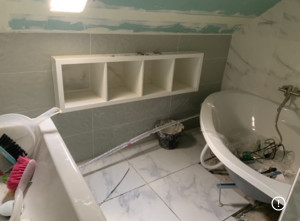 Photo de galerie - Encastrement d’un meuble dans une salle de bain 