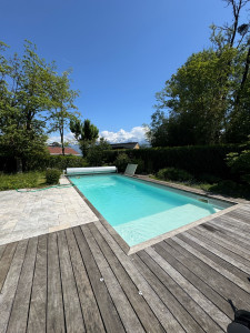 Photo de galerie - Ouverture d’une belle piscine sous le regard des Alpes 