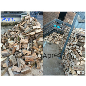 Photo de galerie - Un magnifique rangement de 5 stères de bois, soigneusement empilés avec élégance et précision. 
