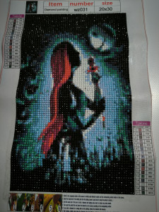 Photo de galerie - Une toile de Diamond Painting réalisée mais pas encadrée de taille 20x30 cm.