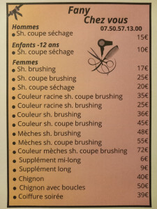 Photo de galerie - Tarifs Coiffure 